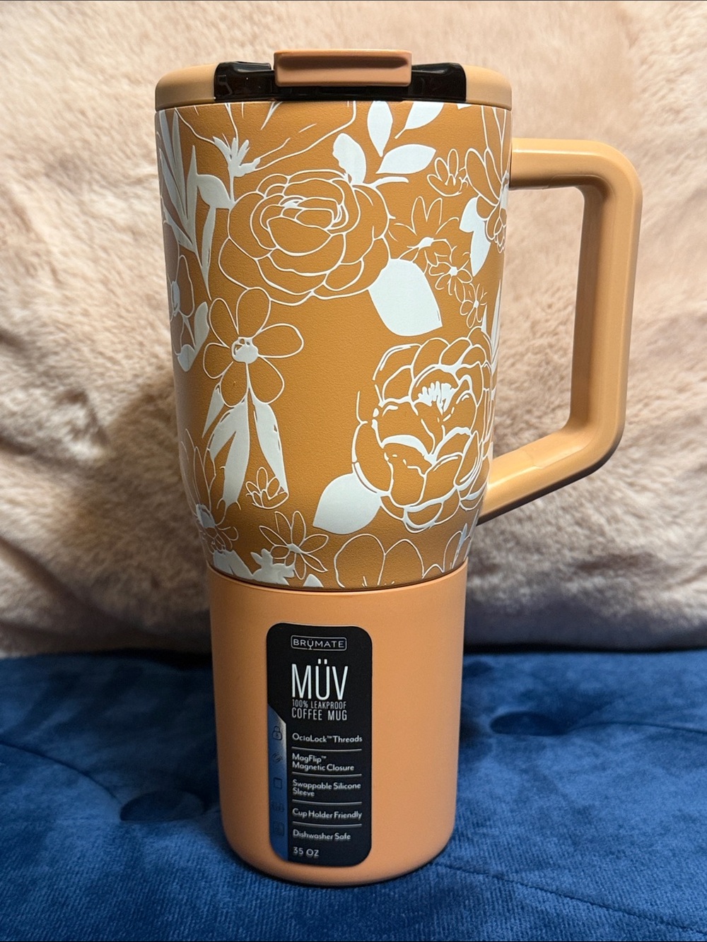 NEW Brümate MÜV 35oz Sandstone Bloom Floral Travel Mug - Limited Edition